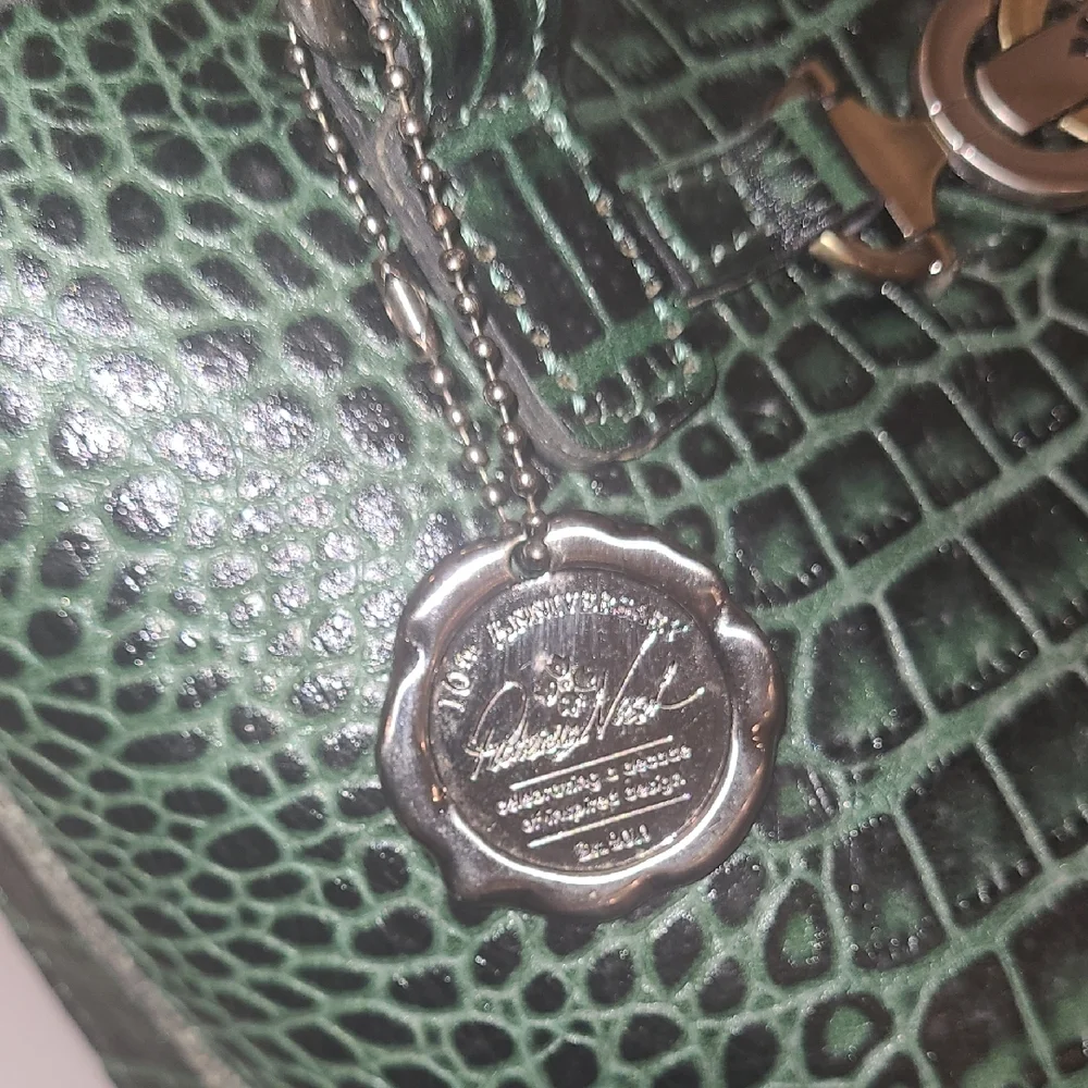 Patricia Nash Green Crocodile Embossed Satchel 10th Year Anniversary W/ Dustbag - Picture 10 of 11